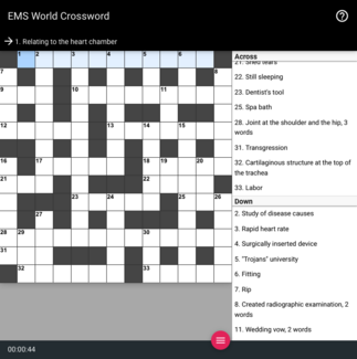 ems crossword puzzle