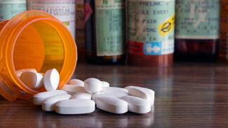 a spilled over pill bottle