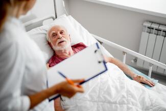 elderly man in the hospital