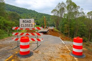 US21 near Independence, VA closed due to landslide from Hurricane Helene