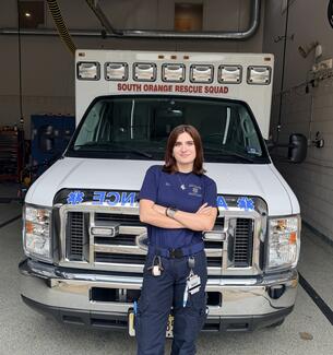 Simone Kelly, is a college student and volunteer EMT with the South Orange (NJ) Rescue Squad.