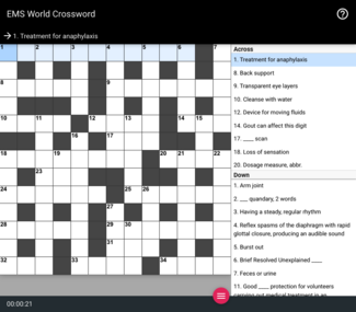 EMS crossword puzzle