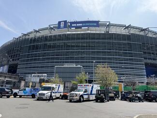 response vehicles parked at world cup stadium