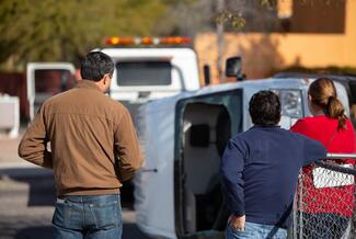 Bystanders at a car accident