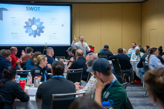 Session on leadership at EMS World Expo