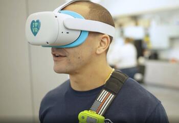 Paramedics and EMTs are often challenged to make decisions based on signs and symptoms they may never have seen before.  Virtual reality lets them step into a real-life environment and practice identifying critical manifestations of severe illness in infants and children. (Photos: Orlando Medical Institute) 