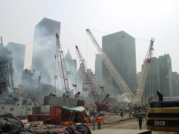 Scenes from the collapse site and recovery